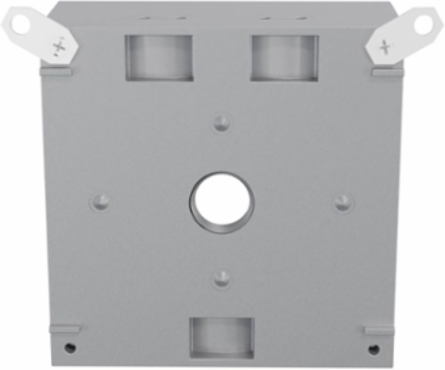 2-Gang Weatherproof Electrical Box with Four 1/2 Inch Threaded Outlets, Gray