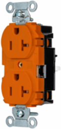 EdgeConnectTM Receptacle, 2-Pole 3-Wire, 20A 125V, Orange