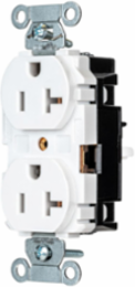 EdgeConnectTM Commercial Grade Receptacle, 20A 125V, 2-Pole 3-Wire, Screwless Terminal, White