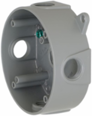 Round Weatherproof Box, 5 Outlet, 1/2 Inch Threaded, Rugged Aluminum, NEMA 3R