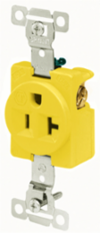 Corrosion Resistant Single Receptacle, 20A 125V, 2-Pole 3-Wire, Yellow, 3.28 Inch