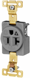 Commercial/Industrial Grade Single Receptacle, 20A 125V, 5-20R, Weather Resistant, Gray