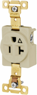 Commercial Grade Isolated Ground Receptacle, 2-Pole 3-Wire, 20A 125V, Ivory