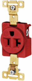 Single Receptacle, Weather Resistant, 20A 125V, 2-Pole 3-Wire Grounding, Red