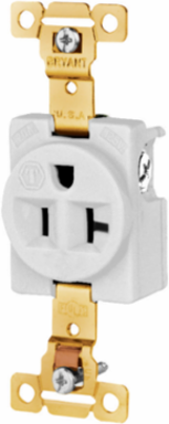 Weather Resistant Single Receptacle, 20A 125V, 2-Pole 3-Wire, White