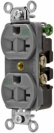 Weather Resistant Duplex Receptacle, 15A 125V, 2-Pole, 3-Wire, Gray