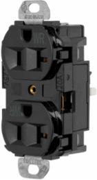 EdgeConnectâ„¢ 20A Weather Resistant Duplex Receptacle, 3.28 Inch x 1.58 Inch x 1.38 Inch, Black