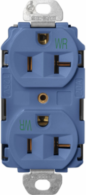 EdgeConnect™ Blue Straight Blade Duplex Receptacle 20A 125V 3.28x1.58x1.38 Inch