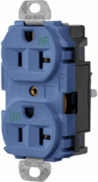 EdgeConnectâ„¢ Blue Straight Blade Duplex Receptacle 20A 125V 3.28x1.58x1.38 Inch
