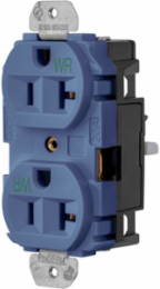 EdgeConnectâ„¢ Blue 20A Straight Blade Duplex Receptacle, 2-Pole, 125V, Screwless Termination