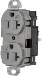 EdgeConnectâ„¢ 20A Weather Resistant Duplex Receptacle, Gray, 5-20R NEMA Rating