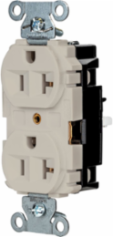 EdgeConnectTM Receptacle, 2-Pole 3-Wire, 20A 125V, Screwless Terminal, Light Almond