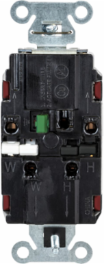 EdgeConnectTM Receptacle, 2-Pole 3-Wire, 20A 125V, Screwless Terminal, Red