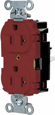EdgeConnectTM Receptacle, 2-Pole 3-Wire, 20A 125V, Screwless Terminal, Red