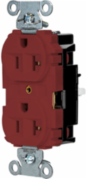 EdgeConnectTM Receptacle, 2-Pole 3-Wire, 20A 125V, Screwless Terminal, Red