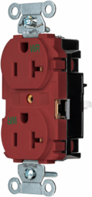 EdgeConnect™ Duplex Receptacle, Industrial Grade, 20A 125V, Red