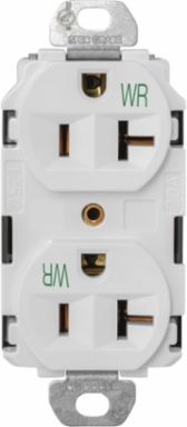 EdgeConnect™ Straight Blade Duplex Receptacle, 20A, Weather Resistant, 3.28x1.58x1.38 Inch