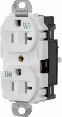 EdgeConnect™ Straight Blade Duplex Receptacle, 20A, Weather Resistant, 3.28x1.58x1.38 Inch