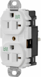 EdgeConnectâ„¢ Straight Blade Duplex Receptacle, 20A, Weather Resistant, 3.28x1.58x1.38 Inch