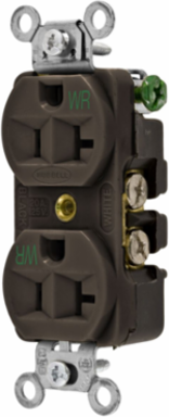 Weather Resistant Duplex Receptacle, 15A 125V, 2-Pole 3-Wire Grounding