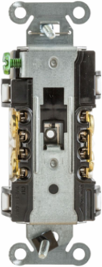 Weather Resistant Duplex Receptacle, 15A 125V, 2-Pole 3-Wire, 3.28 Inch x 1.41 Inch x 1.09 Inch, White