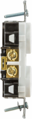 Weather Resistant Duplex Receptacle, 15A 125V, 2-Pole 3-Wire, 3.28 Inch x 1.41 Inch x 1.09 Inch, White