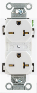 Weather Resistant Duplex Receptacle, 15A 125V, 2-Pole 3-Wire, 3.28 Inch x 1.41 Inch x 1.09 Inch, White