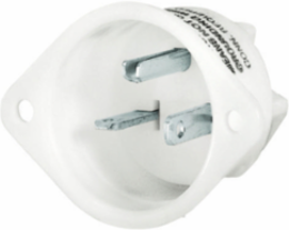 Flanged Male Inlet, Nylon Cup, 20A 125V, 2-Pole 3-Wire, 1.84 x 2.50 x 1.55 Inch