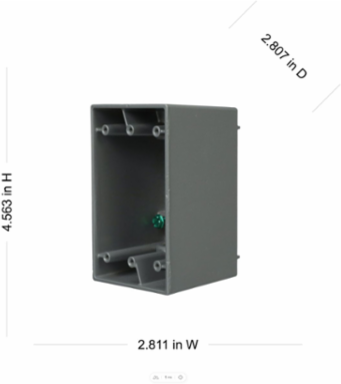 1-Gang Weatherproof Deep Box, 3 Outlets, 3/4 Inch Thread, Aluminum Construction