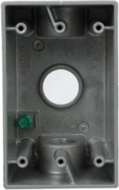 1-Gang Weatherproof Deep Box, 3 Outlets, 3/4 Inch Thread, Aluminum Construction
