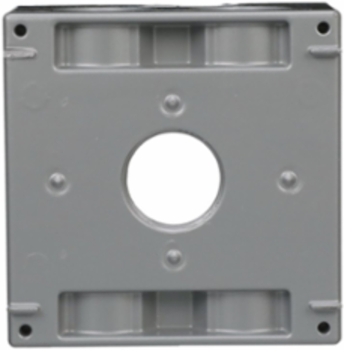 2-Gang Weatherproof Deep Box with 5 x 1 Inch Outlets, Rugged Aluminum, NEMA 3R
