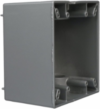 2-Gang Weatherproof Deep Box with 5 x 1 Inch Outlets, Rugged Aluminum, NEMA 3R