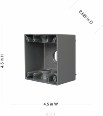2-Gang Weatherproof Deep Box with 5 x 1 Inch Outlets, Rugged Aluminum, NEMA 3R
