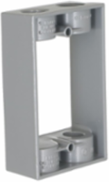 1-Gang Weatherproof Extension Adapter, Two 1/2 in. Threaded Outlets, Gray