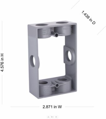 1-Gang Weatherproof Extension Adapter, Six 1/2 in. Threaded Outlets, Gray