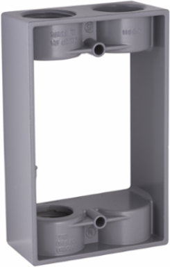 1-Gang Weatherproof Extension Adapter, Two 3/4 in. Threaded Outlets, Gray