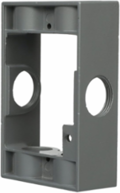 1-Gang Weatherproof Extension Adapter, Six 3/4 in. Threaded Outlets, Gray