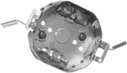4 In. Octagon Box, 1-1/2 in. Deep, 15 Cu. In., with Swing Arm Rework Bracket, Flush Ears, Raised Ground Screw, 1/2 in. KO, Cable Pryouts, NMD90 (40-Pack)