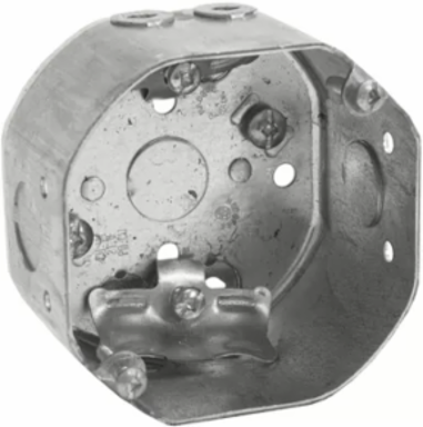 4 In. Octagon Box, 2-1/8 in. Deep, 21 Cu. In., with Raised Ground Screw, 1/2 in. KO, Cable Pryouts, NMD90 (16-Pack)