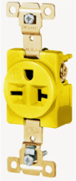 Commercial Grade Yellow 2-Pole 3-Wire 20A 250V Receptacle, Corrosion Resistant