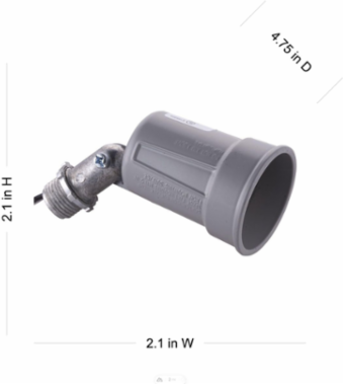 Weatherproof Lampholder 75-150W for PAR 38 Lamps, Gray, Die Cast Aluminum Construction