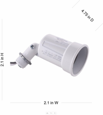 Weatherproof Lampholder for 75-150W PAR 38 Lamps, Die Cast Aluminum, White