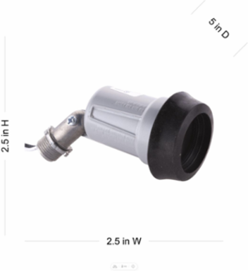Weatherproof Lampholder for 75-150W PAR 38 Lamps, Gray, Die Cast Aluminum, 5 Inch