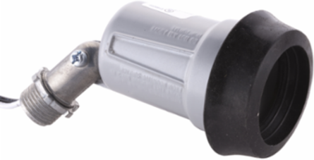 Weatherproof Lampholder for 75-150W PAR 38 Lamps, Gray, Die Cast Aluminum, 5 Inch