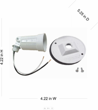 4 Inch Round Weatherproof Lamp Cover for PAR 38, Includes Lampholder and Gasket
