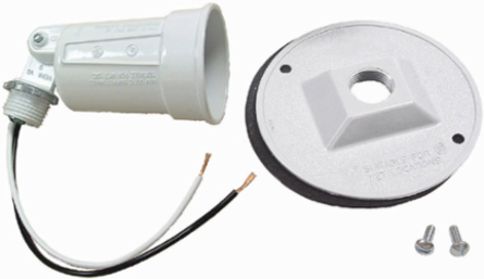 4 Inch Round Weatherproof Lamp Cover for PAR 38, Includes Lampholder and Gasket