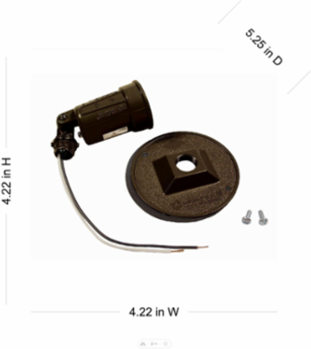 4 Inch Round Weatherproof Combination Cover for PAR 38 Lamps, Bronze, Includes Lampholder