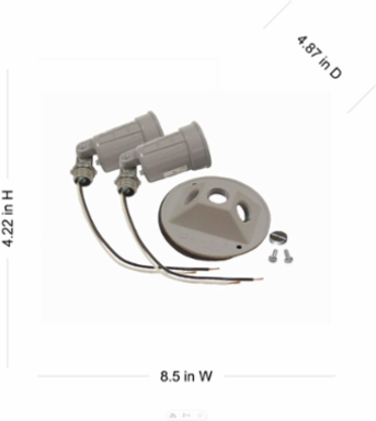 Round Weatherproof Cover for 75-150W PAR 38 Lamps, 4 Inch, Gray, Die Cast Aluminum