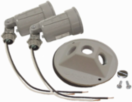 Round Weatherproof Cover for 75-150W PAR 38 Lamps, 4 Inch, Gray, Die Cast Aluminum