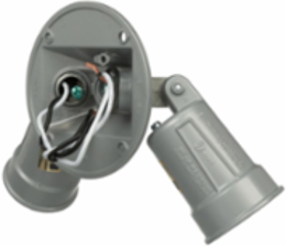 4 Inch Round Weatherproof Light Cover for PAR 38 Lamps, Includes 2 Lampholders, Gray